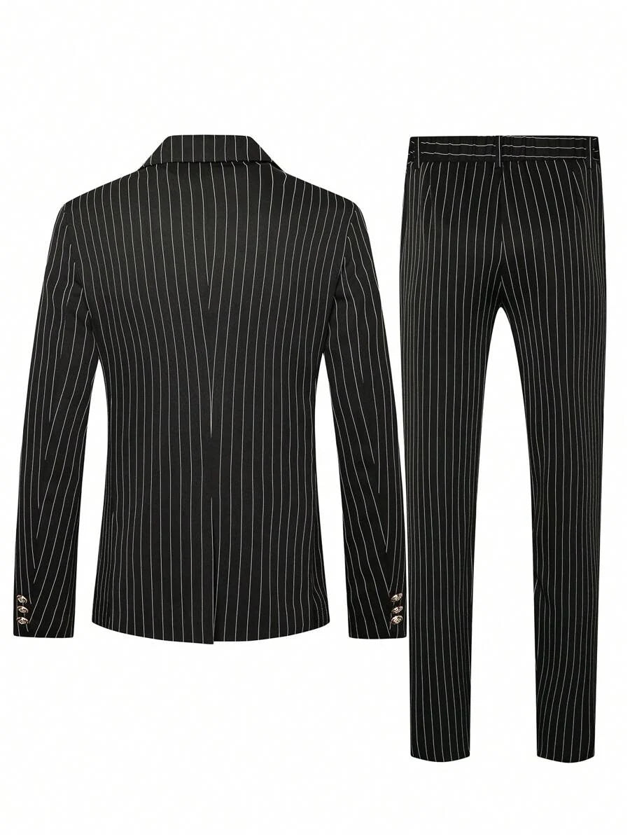 Striped Double-Breasted Suit