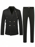 Striped Double-Breasted Suit