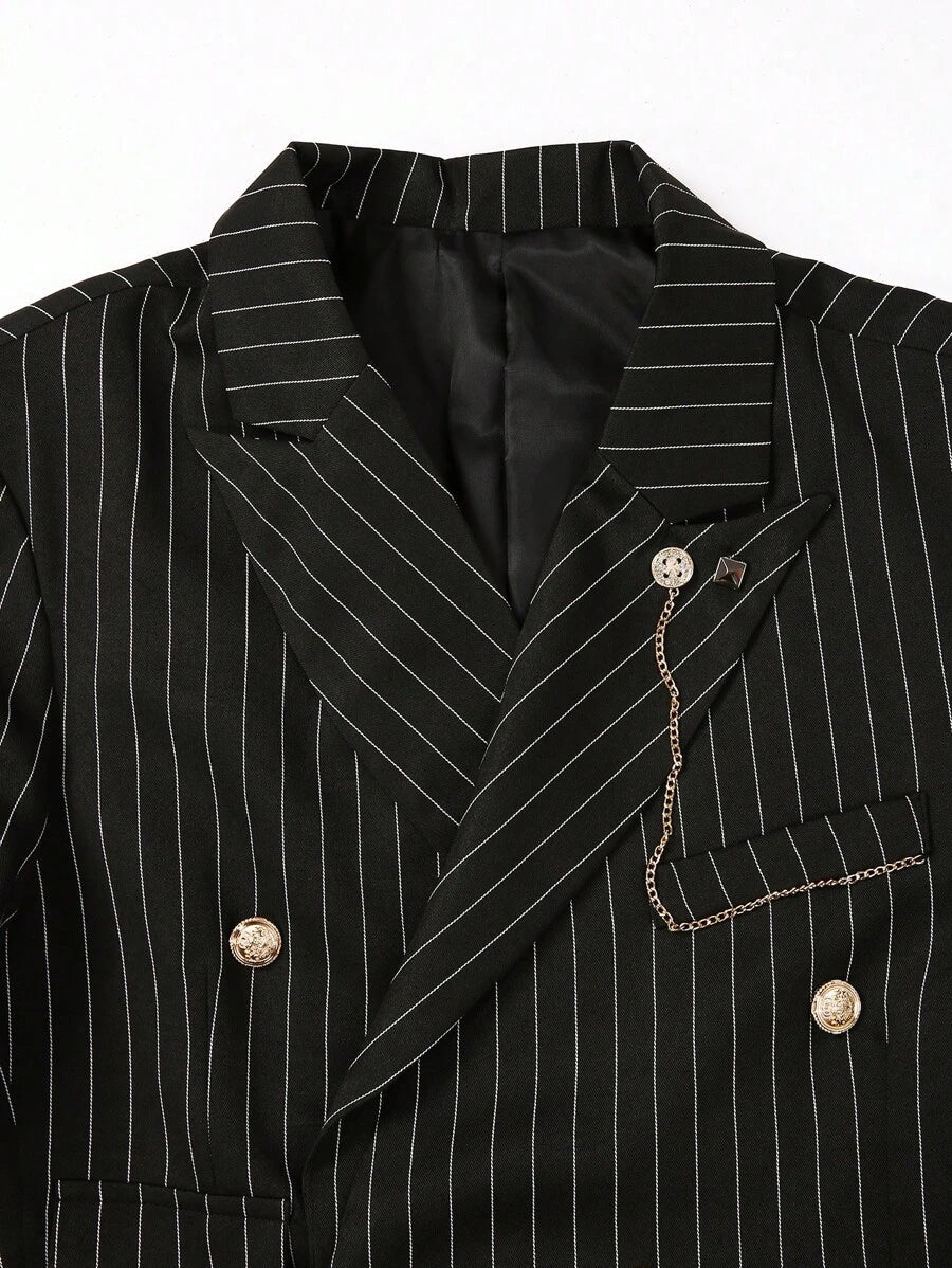 Striped Double-Breasted Suit