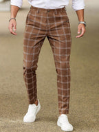 Checked Slim Suit Trousers