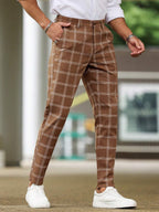 Checked Slim Suit Trousers