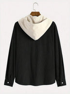 Corduroy Button-Up Hoodie