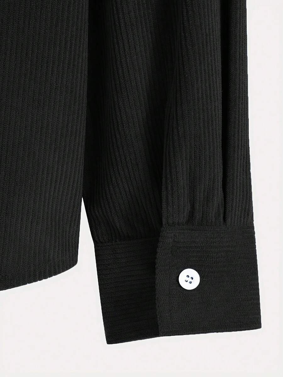 Corduroy Button-Up Hoodie