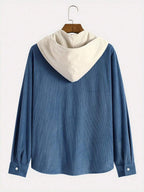 Corduroy Button-Up Hoodie