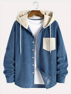Corduroy Button-Up Hoodie