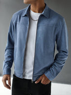 Plain Zip Collar Jacket