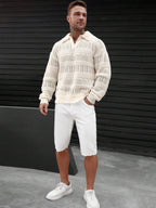 Dropped Seam Pointelle Knit Jumper