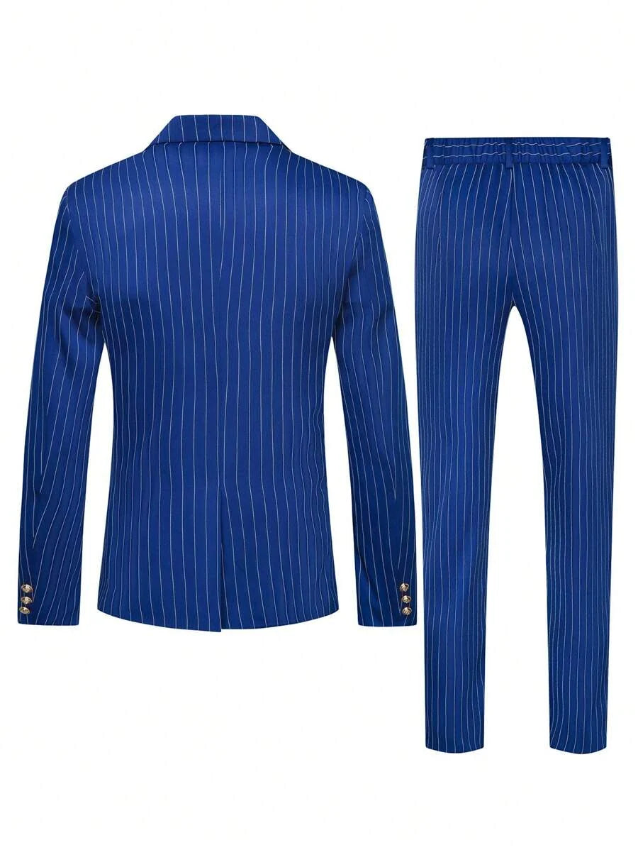 Striped Double-Breasted Suit