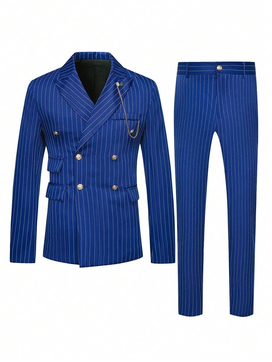 Striped Double-Breasted Suit