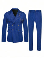 Striped Double-Breasted Suit