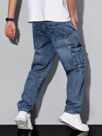 Wide Leg Washed Denim Jeans