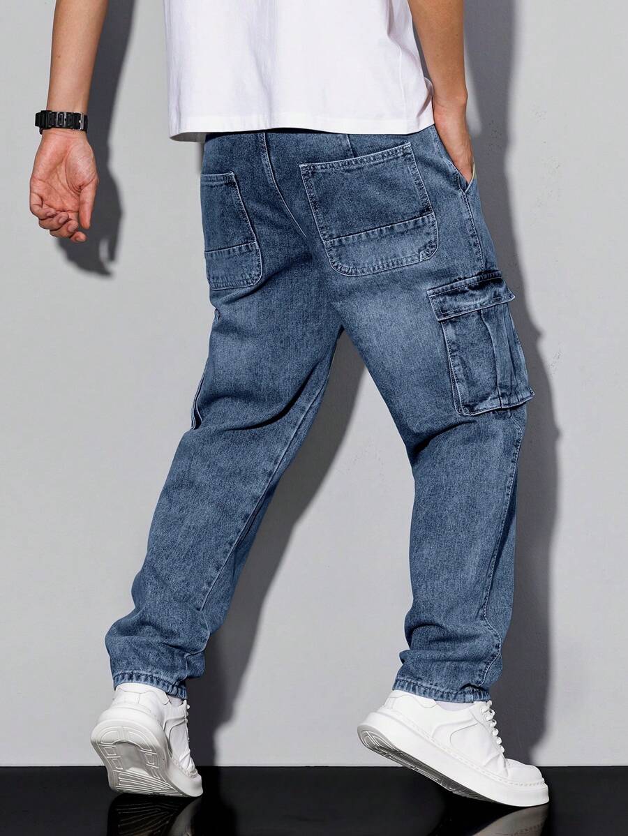 Wide Leg Washed Denim Jeans