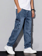 Wide Leg Washed Denim Jeans