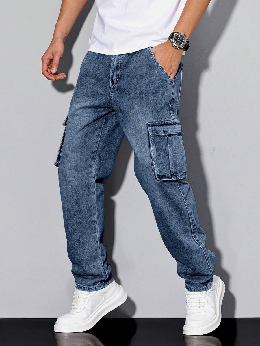 Wide Leg Washed Denim Jeans