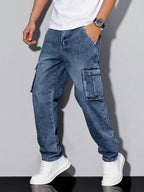Wide Leg Washed Denim Jeans