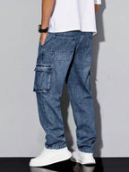 Wide Leg Washed Denim Jeans