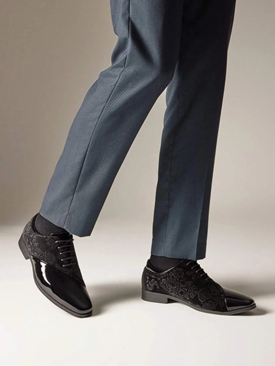 Embroidered Velvet Oxford Shoes