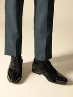 Embroidered Velvet Oxford Shoes