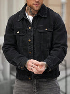 Washed Black Denim Jacket