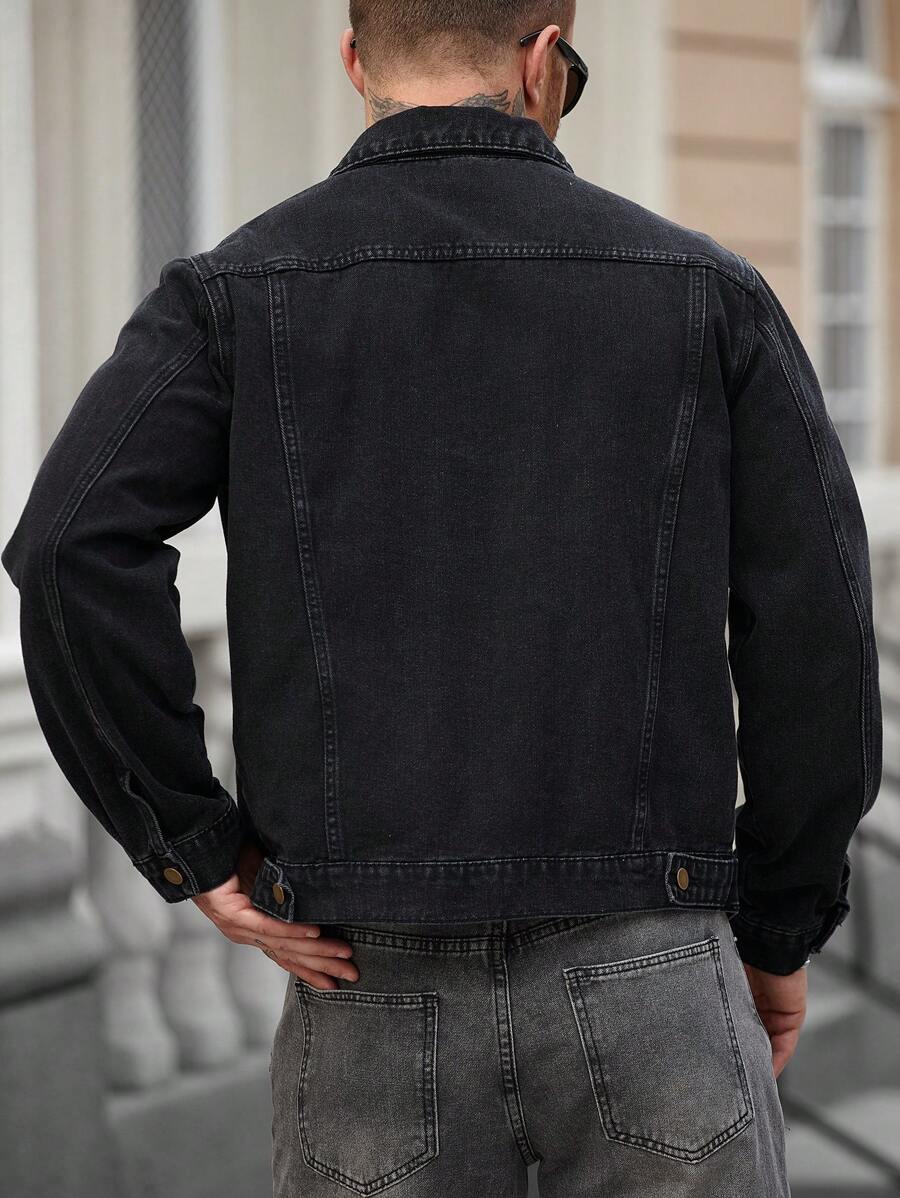 Washed Black Denim Jacket