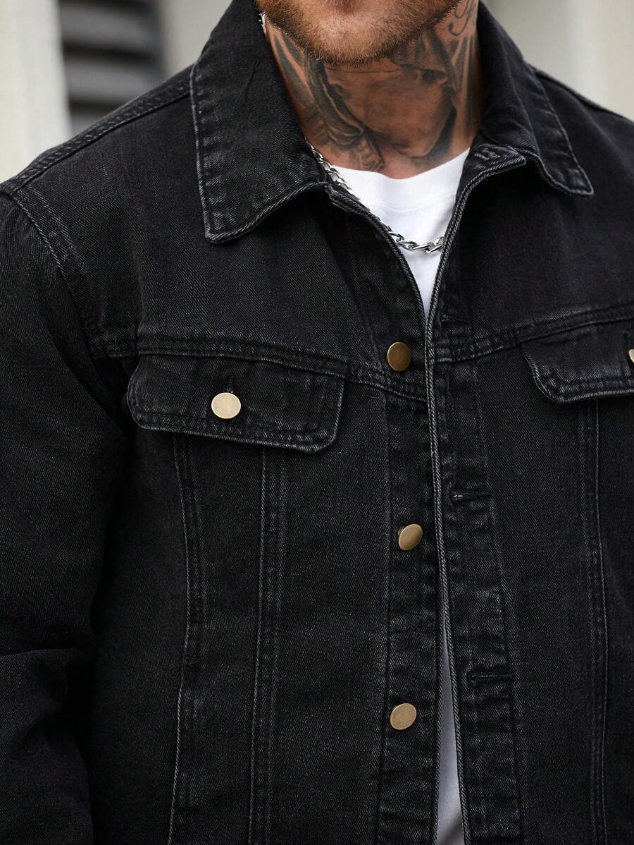 Washed Black Denim Jacket