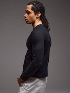 Waffle Knit Henley Long Sleeve