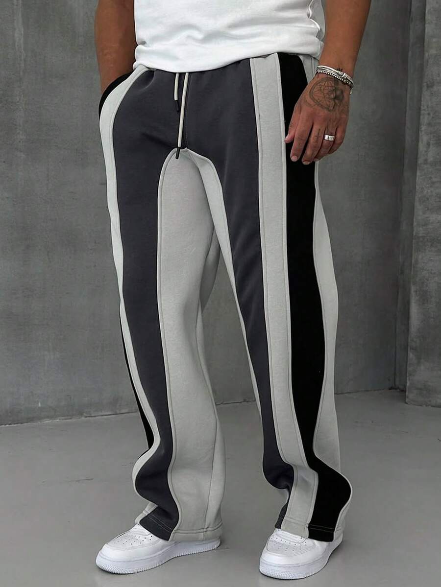 Patchwork Drawstring Joggers
