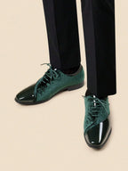 Embroidered Velvet Oxford Shoes