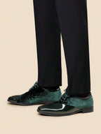 Embroidered Velvet Oxford Shoes
