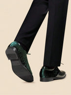 Embroidered Velvet Oxford Shoes