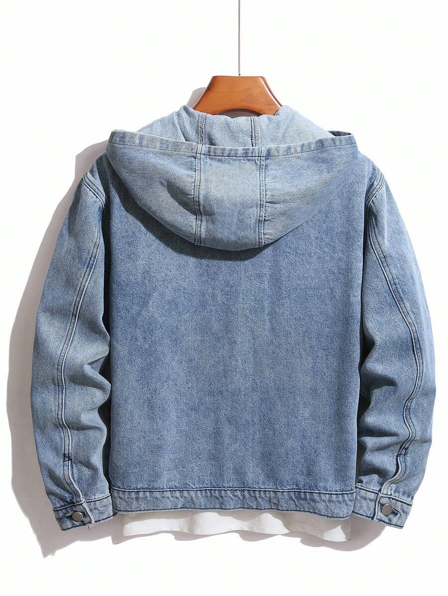 Hooded Denim Zip Jacket