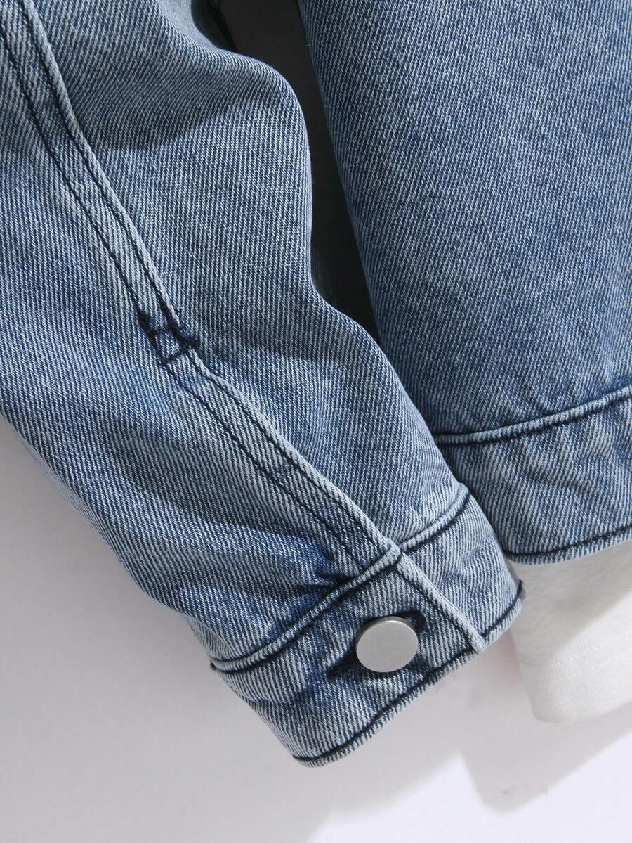 Hooded Denim Zip Jacket