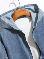 Hooded Denim Zip Jacket