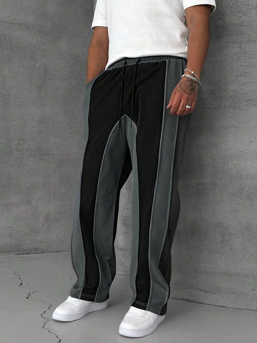 Patchwork Drawstring Joggers