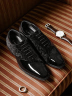 Embroidered Velvet Oxford Shoes
