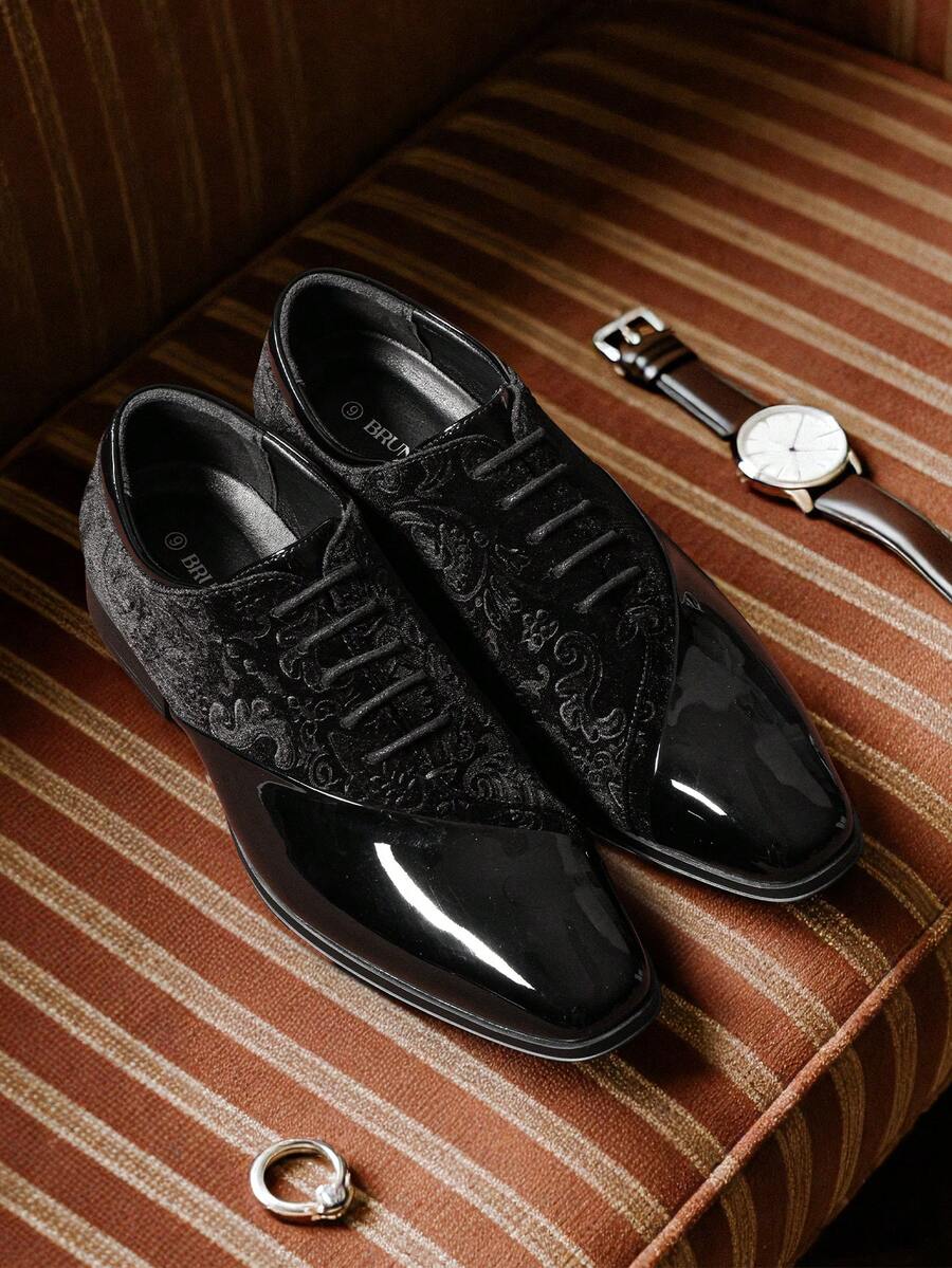 Embroidered Velvet Oxford Shoes
