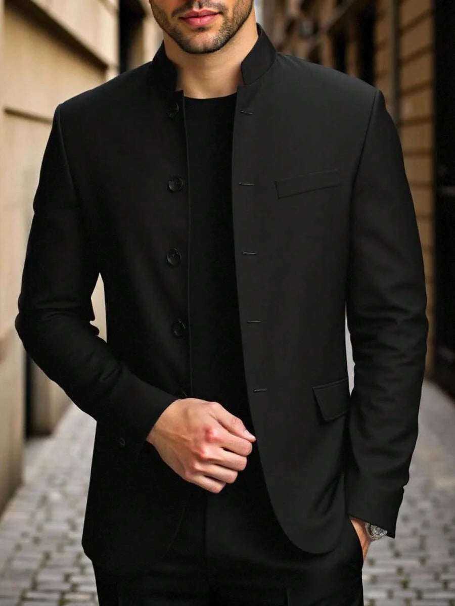 Stand Collar Minimal Blazer