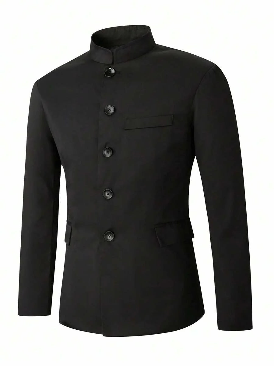 Stand Collar Minimal Blazer