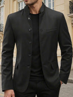 Stand Collar Minimal Blazer