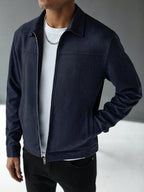 Plain Zip Collar Jacket