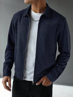Plain Zip Collar Jacket