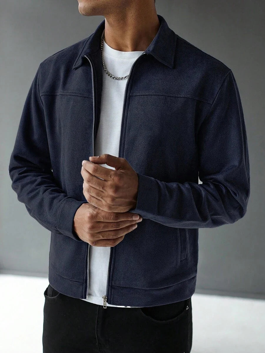Plain Zip Collar Jacket