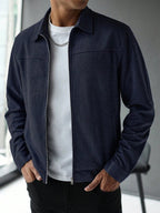 Plain Zip Collar Jacket