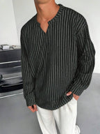Herringbone Knit Long-Sleeve Top