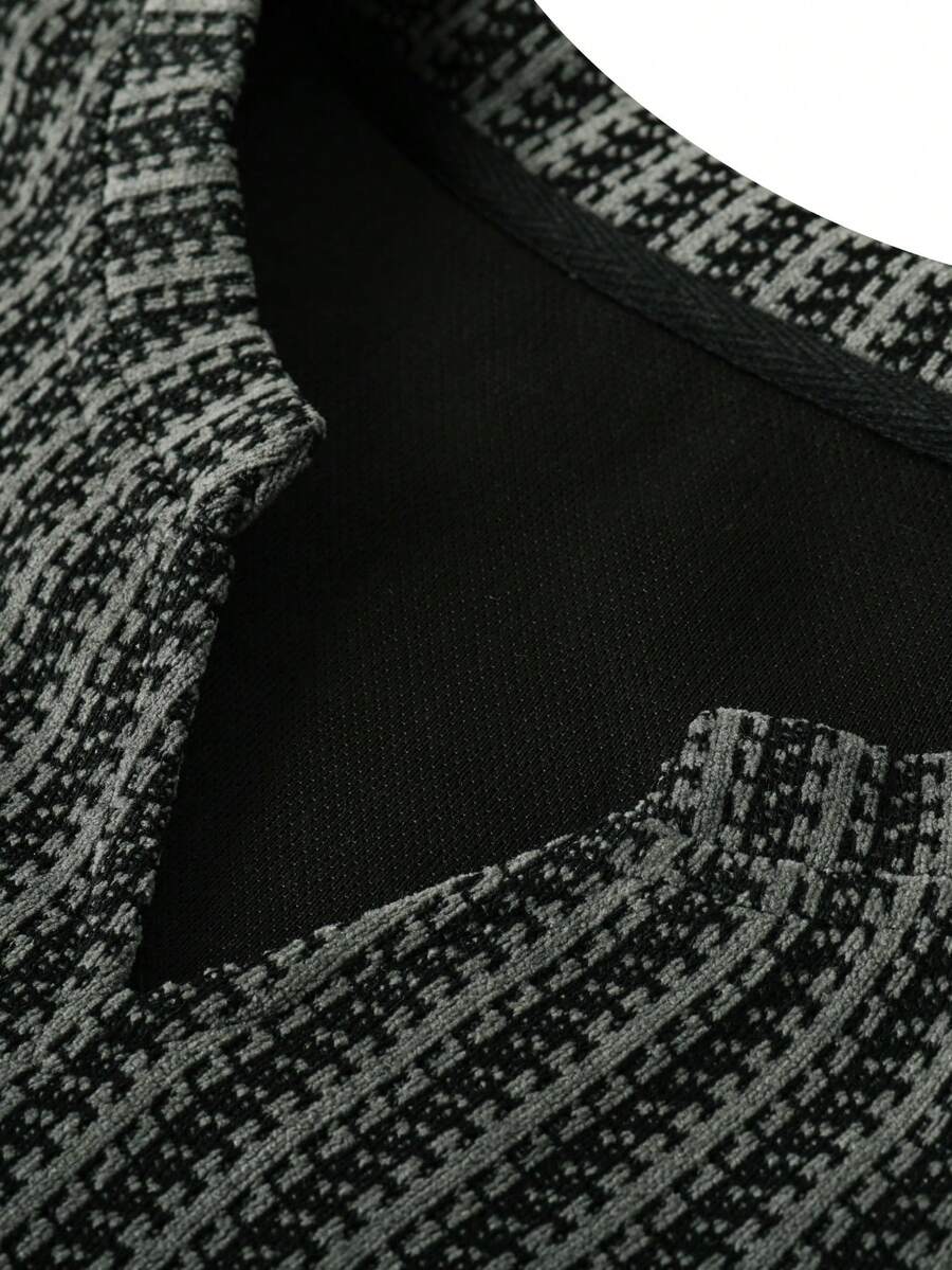 Herringbone Knit Long-Sleeve Top