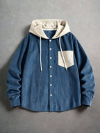 Corduroy Button-Up Hoodie
