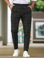 Checked Slim Suit Trousers