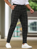Checked Slim Suit Trousers