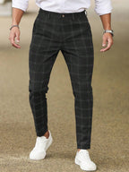 Checked Slim Suit Trousers