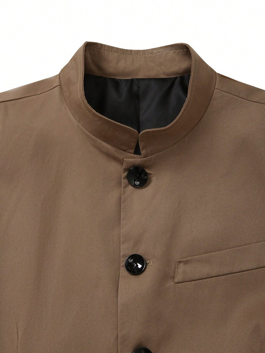 Stand Collar Minimal Blazer